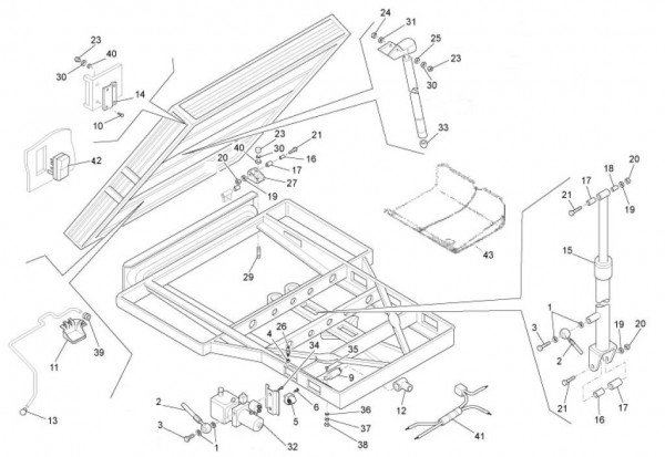 Fahrgestell Kippsystem - Ape TM 703 Diesel mit Lenkrad 422ccm 4T AC 1997-2004 ZAPT10000