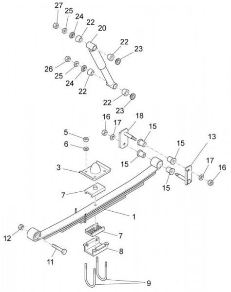 Radaufhängung Stoßdämpfer hinten - Porter Multitech 1300ccm 4T LC 2017-