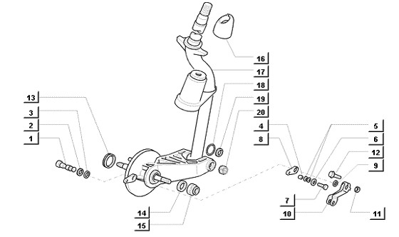 Lenker Steuerrohr - Ape Mix 50ccm 2T AC 1998-2008 ZAPC80000