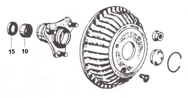 Radaufhängung Bremstrommel vorn - Ape 220ccm 2T AC 1978-1983 MPM2T