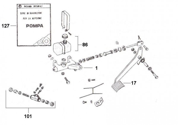 Bowdenzüge Fußbremspedal - Ape Car 220ccm 2T AC 1985- AF4T