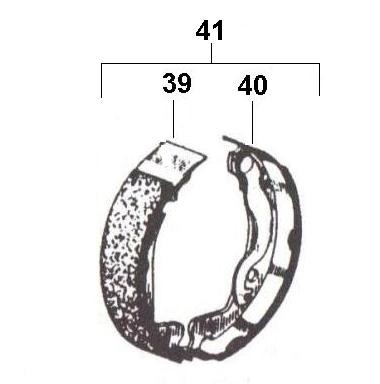 Radaufhängung Bremsbacken hinten - Ape 190ccm 2T AC 1970- MPV1T