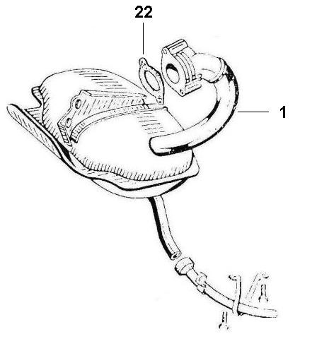 Motor Auspuff - Ape 220ccm 2T AC 1978-1983 MPM2T