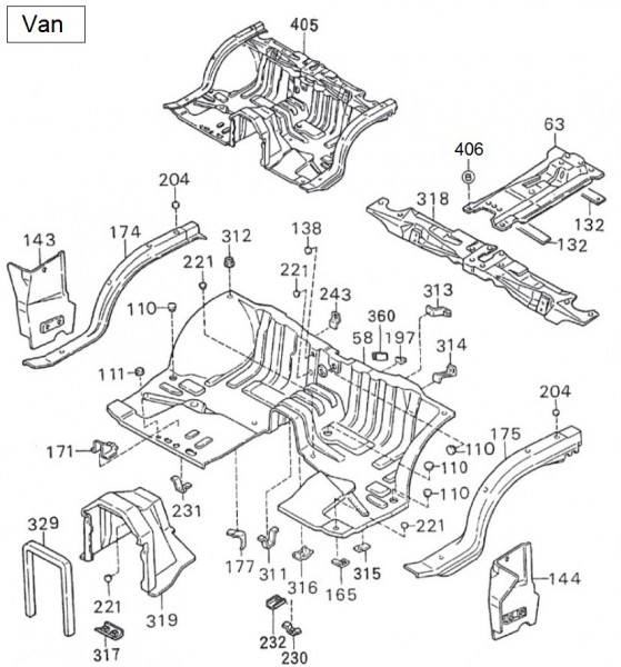 Fahrgestell Rahmen I - Porter Porter 1000ccm 4T LC 1992-1998 ZAPS85