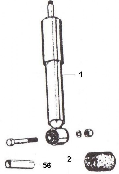 Radaufhängung Stoßdämpfer hinten - Ape 220ccm 2T AC 1978-1983 MPM2T