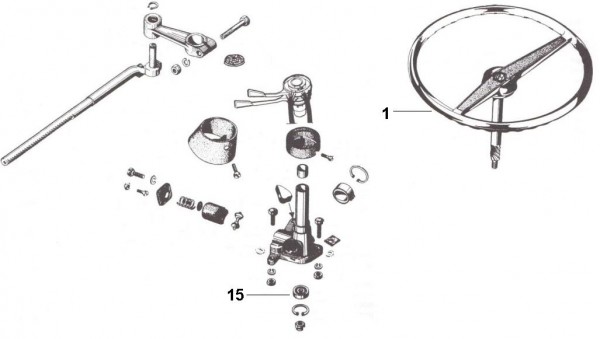 Lenker Lenkrad - Vespa Car 125ccm 2T AC 1970- MPF1T