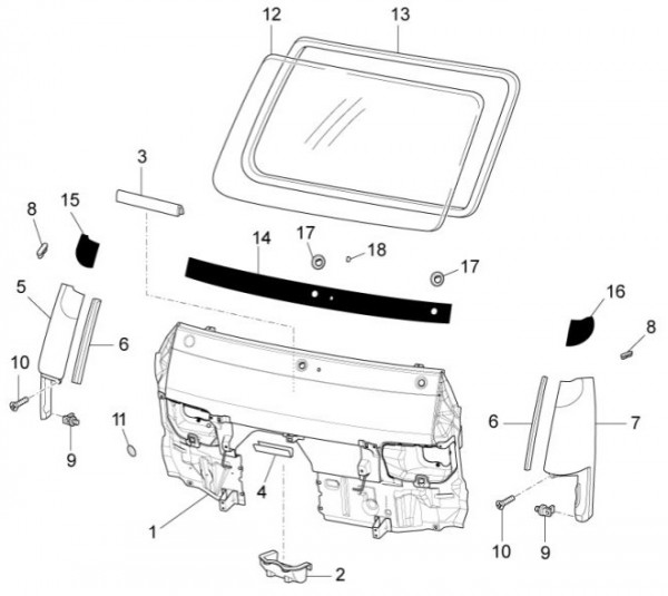 Fahrgestell Windschutzscheibe - Porter Multitech 1300ccm 4T LC 2014- ZAPS90VJ