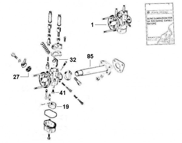 Motor Vergaser - Ape 50ccm 2T AC 1971- TL2T