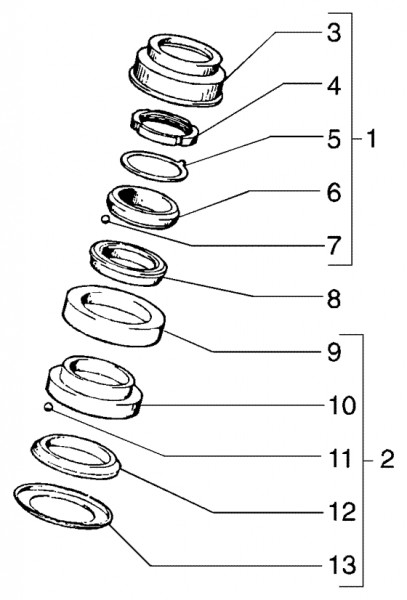 Radaufhängung Steuerlagersatz - Ape TM 422ccm 4T AC 1997-2004 ZAPT1000000023141