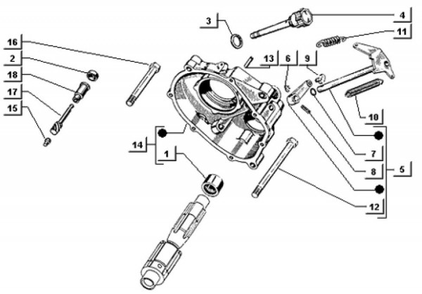 Motor Differentialgehäuse - Ape TM 703 mit Lenkrad 218ccm 2T AC 1997-1999 ATM2 00001001