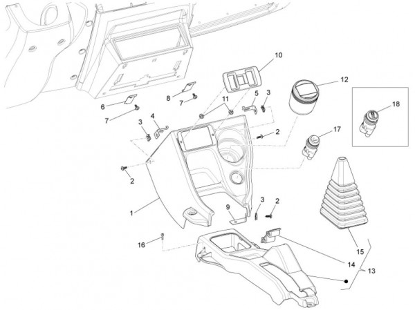 Lenker Mittelkonsole - Porter Maxxi Multitech 1300ccm 4T LC 2010- ZAPS90RJ