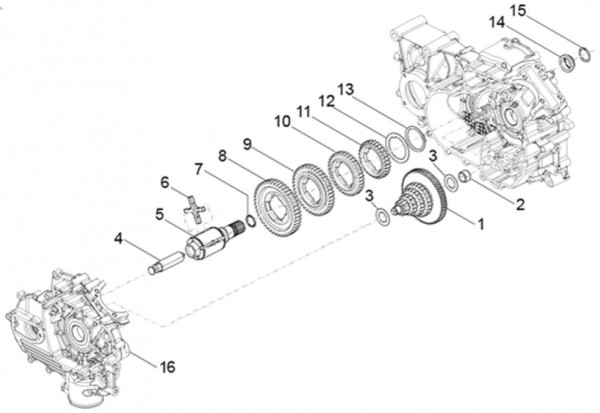 Motor Schaltgetriebe - Classic 400 422ccm 4T 2V AC 2014- MBX000T58RC001005