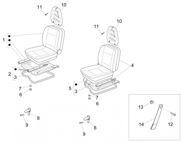 Fahrgestell Sitz vorn - Porter Maxxi Multitech 1300ccm 4T LC 2015-