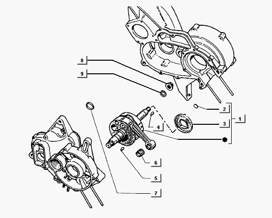 Motor Kurbelwelle - Ape TM 218ccm 2T AC 1984- ATM2 00001001