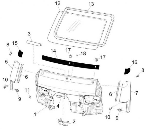 Fahrgestell Windschutzscheibe - Porter Multitech 1300ccm 4T LC 2016-