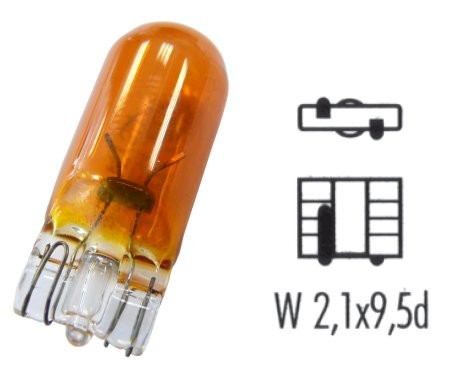 Philips Leuchtmittel, Glühlampe, 12 V, 5 W, W2,1x9,5d, orange