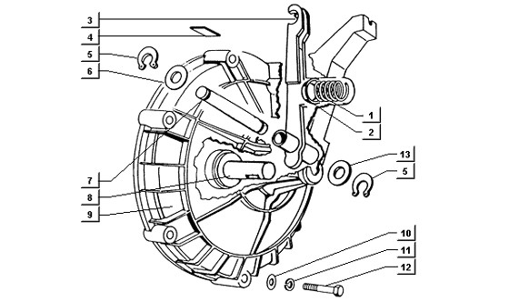 Motor Kupplungsdeckel (Lenkrad) - Ape TM 422ccm 4T AC 1997-2004 ZAPT1000000001001