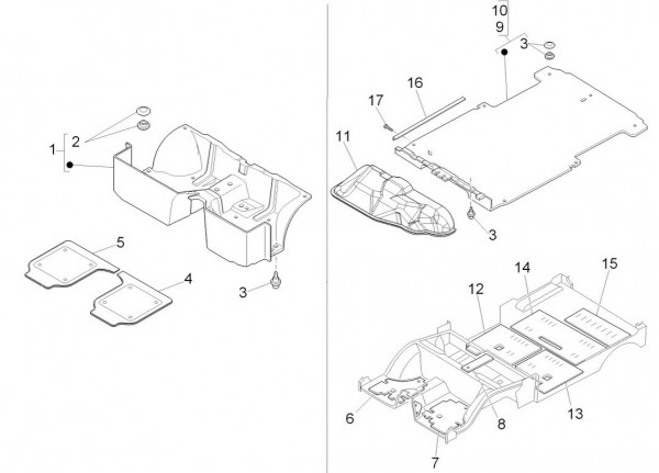 Fahrgestell Innenverkleidungen - Porter D120 Diesel 1300ccm 4T LC 2015- ZAPS90VK