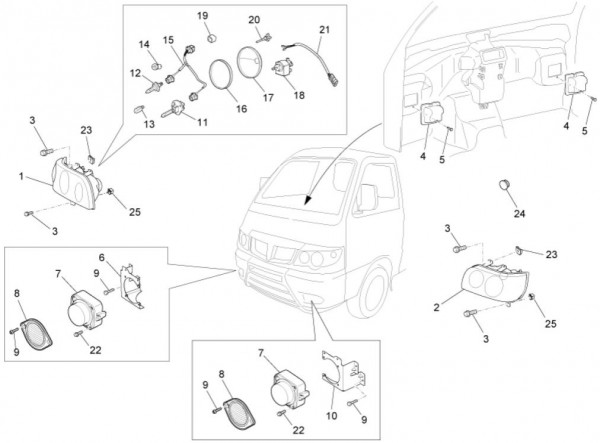 Elektrische Anlage Scheinwerfer - Porter Maxxi Multitech 1300ccm 4T LC 2014- ZAPS90RJ