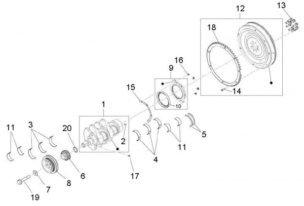 Motor Kurbelwelle - Porter D120 Diesel 1300ccm 4T LC 2011- ZAPS90CK