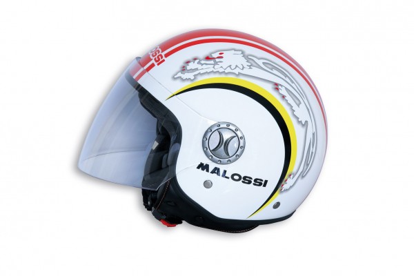Malossi Jethelm, weiss, rot, gelb, S