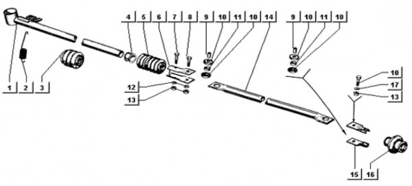 Motor Schaltgestänge - Ape TM 703 mit Lenkrad 220ccm 2T AC 2000-2007 ATM3T