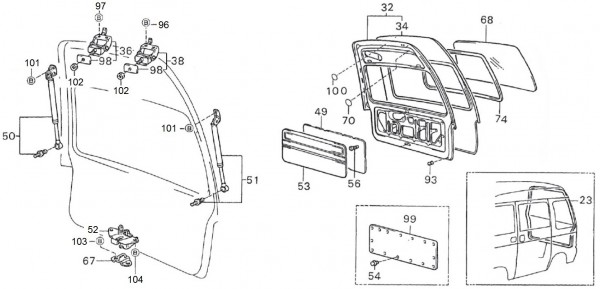 Fahrgestell Heckklappe - Porter Porter 1000ccm 4T LC 1992-1998 ZAPS85