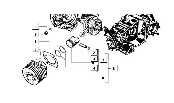 Motor Zylinder - Ape Mix 50ccm 2T AC 1998-2008 ZAPC80000