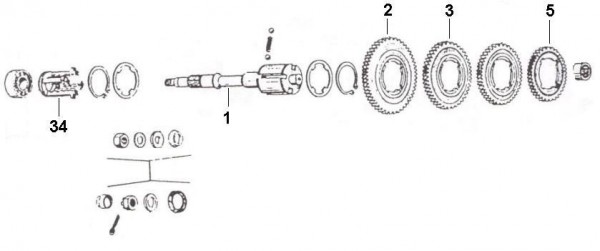 Motor Getriebe - Ape TM 50ccm 2T AC 1985- TL4T