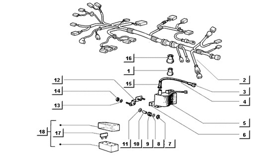 Elektrische Anlage Kabelbaum - Ape Mix 50ccm 2T AC 1998-2008 ZAPC80000