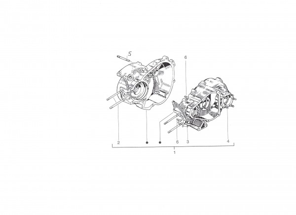 Motor Kurbelgehäuse - Ape 50ccm 2T AC 1996- TL5T