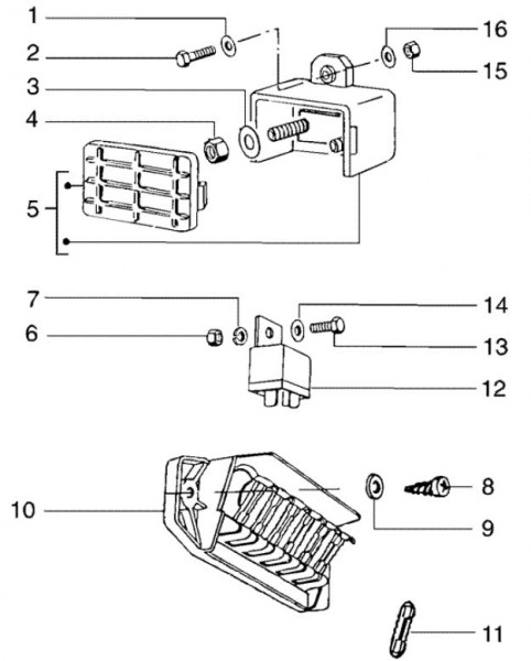 Elektrische Anlage elektrische Anlage - Ape TM 703 Diesel mit Lenkrad 422ccm 4T AC 2005-2010 ZAPT100