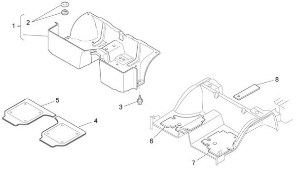 Fahrgestell Innenverkleidungen - Porter Multitech 1300ccm 4T LC 2017- ZAPS90PGW