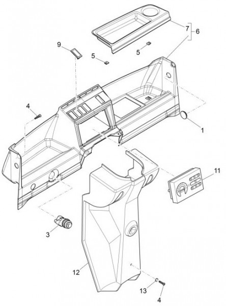 Lenker Cockpitinstrumente - Ape TM 703 mit Lenker 220ccm 2T AC 2008-2016 ZAPT10000