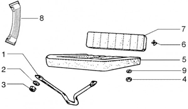 Fahrgestell Sitz - Ape TM 703 Diesel mit Lenker 422ccm 4T AC 2005-2010 ZAPT10000