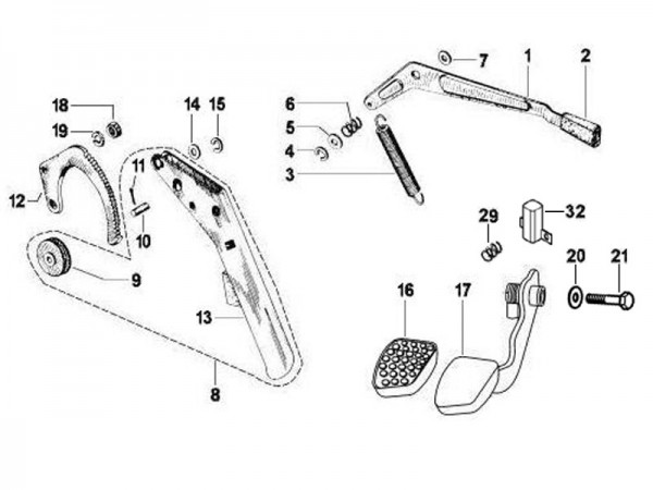 Bowdenzüge Fußbremspedal - Calessino 422ccm 4T LC 2013- ZAPT2D4MC