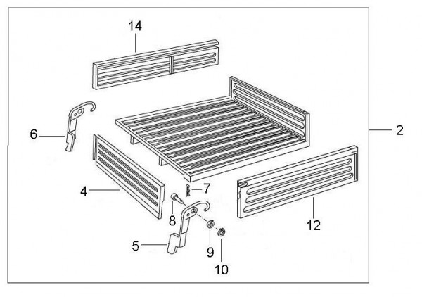 Fahrgestell Ladefläche lange Pritsche - Ape Mix 50ccm 2T AC 2009- ZAPC80000