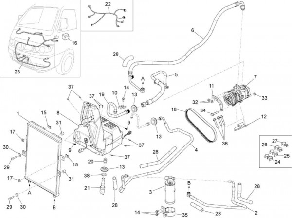Fahrgestell Klimaanlage - Porter Multitech 1300ccm 4T LC 2014- ZAPS90VJ