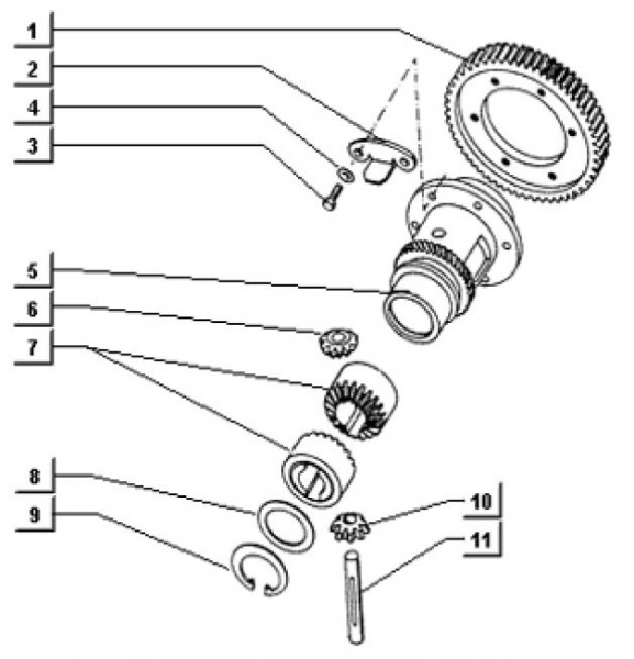 Motor Differential - Ape TM 703 Diesel mit Lenkrad 422ccm 4T AC 1997-2004 ATD1T
