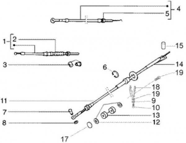 Bowdenzüge Bowdenzüge - Ape TM 703 Diesel mit Lenker 422ccm 4T AC 2005-2010 ZAPT10000