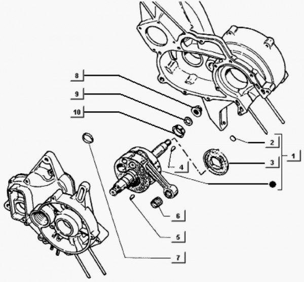 Motor Kurbelwelle - Ape TM 703 mit Lenker 218ccm 2T AC 1997-1999 ATM2 00001001