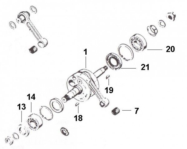 Motor Kurbelwelle - Ape 220ccm 2T AC 1978- MPV2T