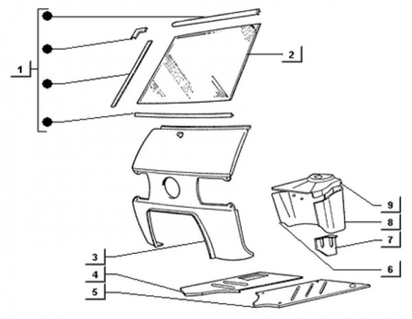 Fahrgestell Bauteile Fahrgestell - Ape TM 703 Diesel mit Lenker 422ccm 4T AC 1997-2004 ATD1 00001101
