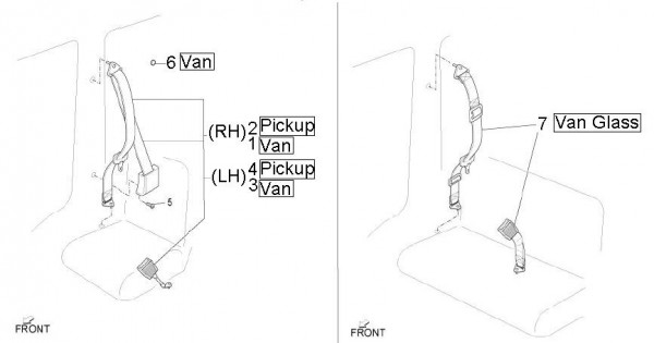 Fahrgestell Sicherheitsgurte - Porter D120 Diesel 1300ccm 4T LC 2011- ZAPS90CK
