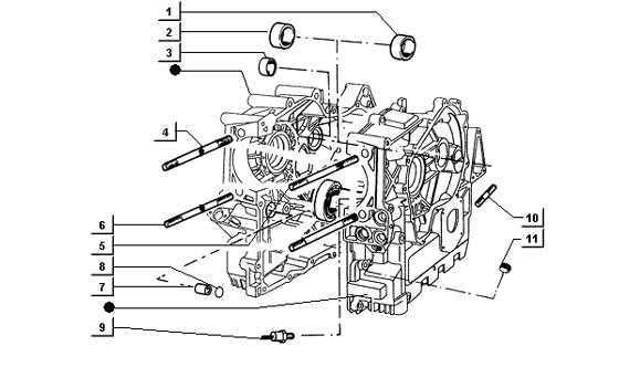 Motor Kurbelgehäuse II - Ape TM 422ccm 4T LC 2013- ZAPT1000000001001