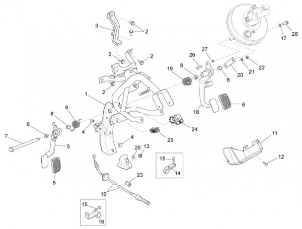 Bowdenzüge Pedale - Porter Maxxi D120 Diesel 1200ccm 4T LC 2013- ZAPS90RK