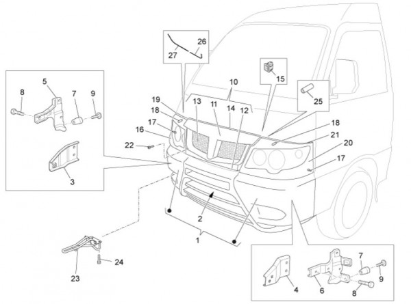Fahrgestell Verkleidungen vorn - Porter Maxxi Multitech 1300ccm 4T LC 2014- ZAPS90RJ