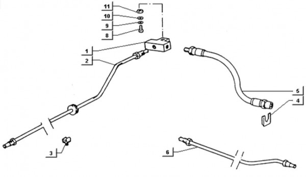 Radaufhängung Bremsleitungen hinten - Ape TM 703 mit Lenkrad 218ccm 2T AC 1997-1999 ATM2 00001001