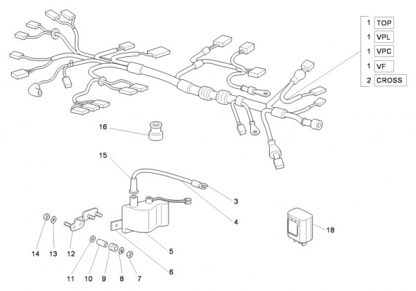 Elektrische Anlage Kabelbaum - Ape Mix 50ccm 2T AC 2018- ZAPC80000
