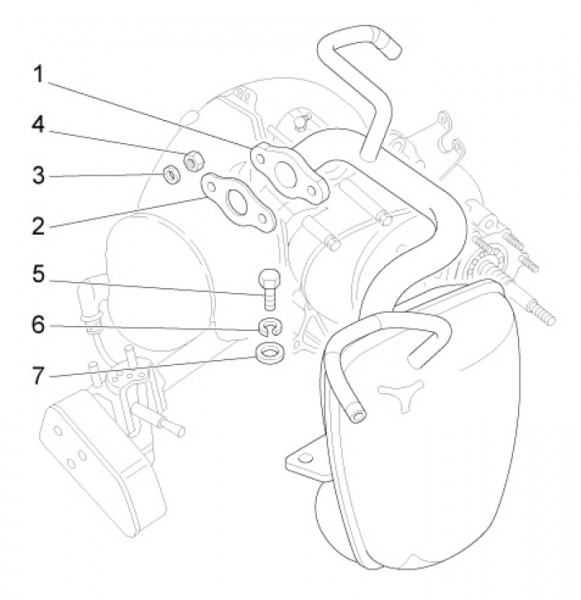 Motor Auspuff - Ape Mix 50ccm 2T AC 2018- ZAPC80000